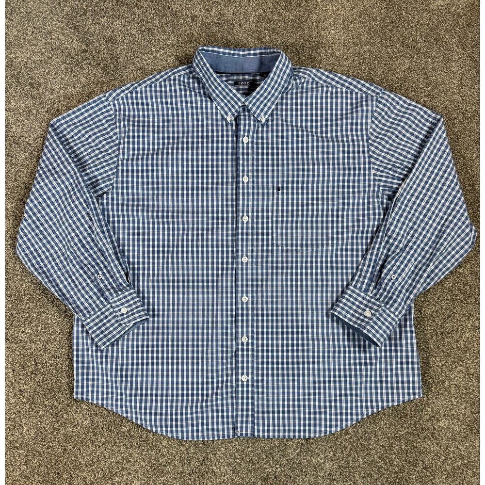 IZOD Men’s 2XB Button Down Shirt Big Tall Long Sleeve Preppy